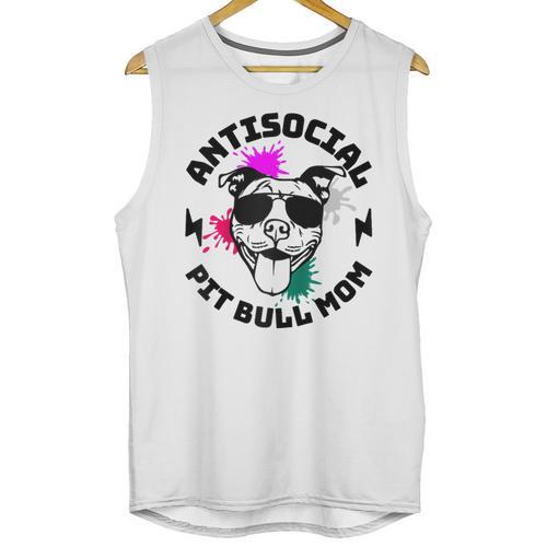 Antisocial Pit Bull Mom Pittie Introvert Dog Lover Pit Bull Raglan Baseball Tee Unisex Tank Top - Raresse