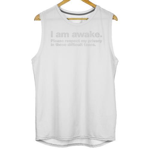 I Am Awake Please Respect My Privacy Introvert Design Premium Tri-Blend Unisex Tank Top - Raresse