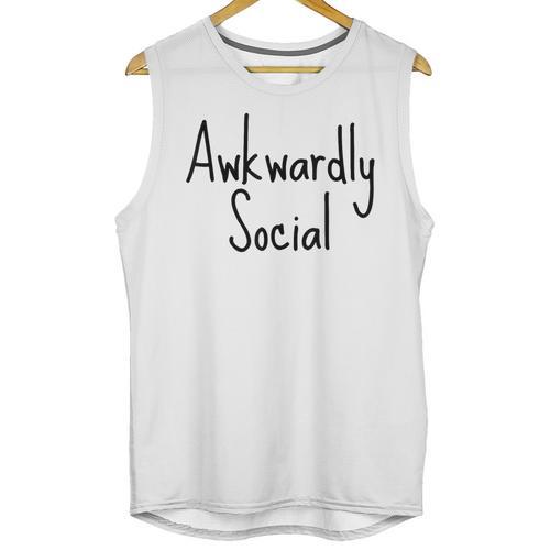 Awkwardly Social Introvert Anxious Socially Awkward Unisex Tank Top - Raresse