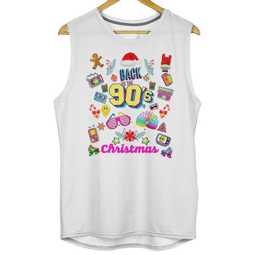 Back To 90's Christmas Nostalgia Quotes Graphic Premium Tri-Blend Unisex Tank Top - Figerry