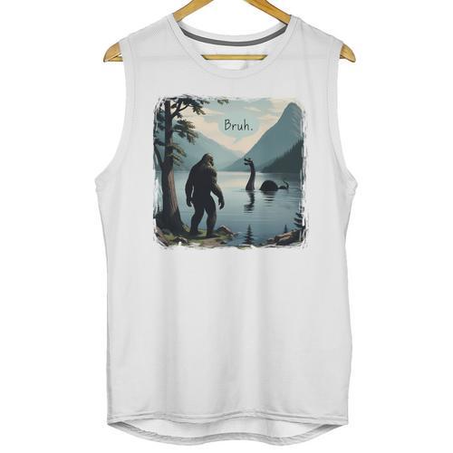 Bigfoot Sasquatch & Loch Ness Monster Introvert Bruh Unisex Tank Top - Raresse