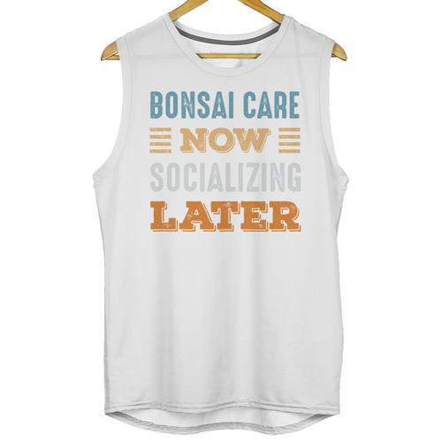 Bonsai Care Now Minimal Socializing Introvert Vintage Unisex Tank Top - Raresse