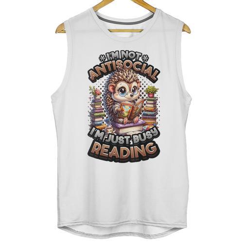Book Lover Hedgehog Reading Books Introvert Bookworm Unisex Tank Top - Raresse