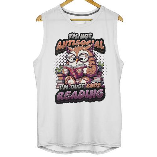 Book Lover Owl Reading Books Introvert Bookworm Unisex Tank Top - Raresse