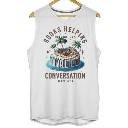 Books Helping Introvert Avoid Conversation Unisex Tank Top - Raresse