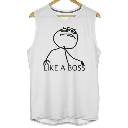 Like A Boss Rage Comic Meme Classic Internet Nostalgia Tee Unisex Tank Top - Figerry