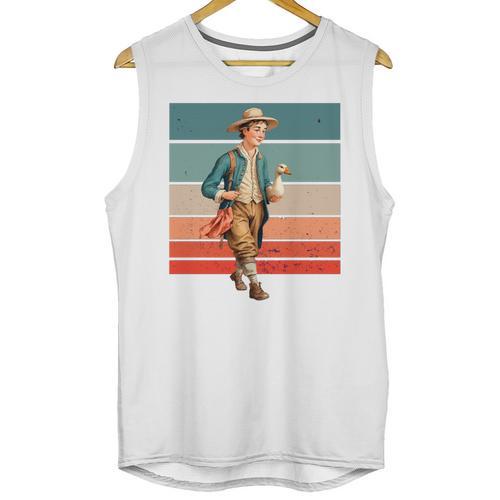 Boy Goose Vintage Rural Pastoral Charm Nostalgia Simple Life Unisex Tank Top - Figerry