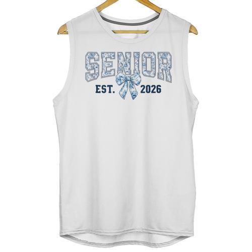 Class Of 2026 Senior 26 Coquette Bow Toile Preppy Graduation Unisex Tank Top - Best Gift Smart