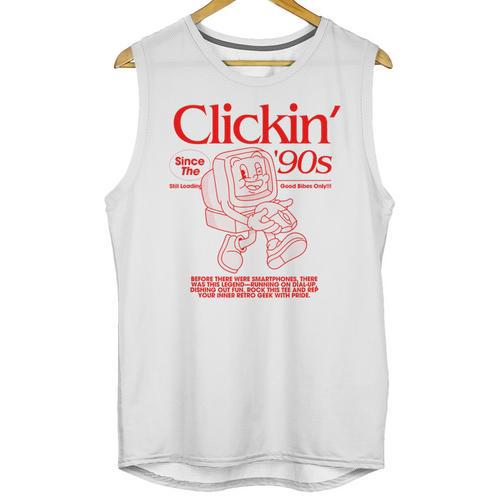 Clickin' Since The 90s Retro Computer Nostalgia Unisex Tank Top - Figerry