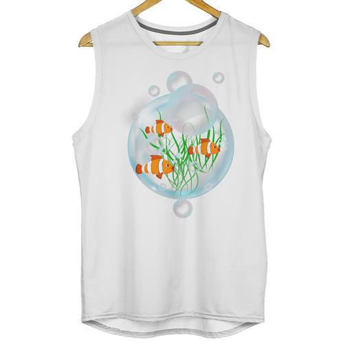 Clownfish Anemonefish Bubbles Water Frutiger Aero Y2K Style Unisex Tank Top - Figerry