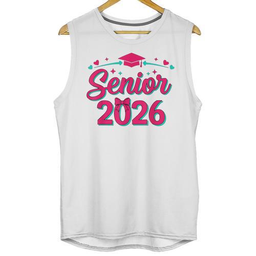 Coquette Pink Bow Senior 2026 Class Of Graduation Unisex Tank Top - Best Gift Smart