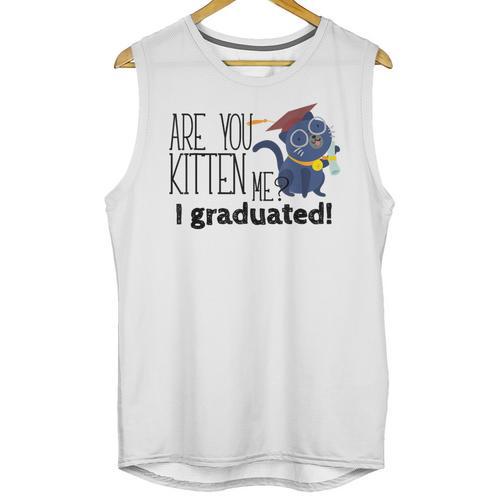 Cute Graduation Cat Masters High School T-Shirt For Men Women Kids Unisex Tank Top - Best Gift Smart