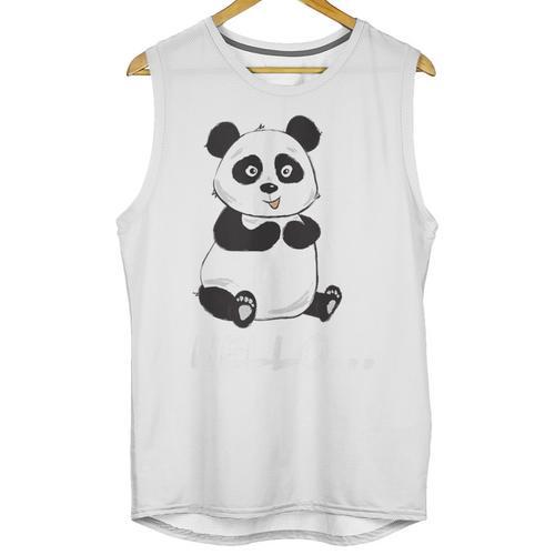Cute Introvert Vibes – Panda Hello & Goodbye Unisex Tank Top - Raresse