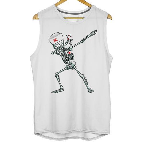 Dabbing Skeleton Nurse Halloween Graduation Unisex Tank Top - Best Gift Smart
