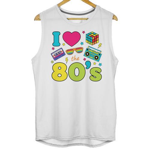 Dad I Love The 80's Retro 80s Nostalgia For Dad Premium Tri-Blend Unisex Tank Top - Figerry
