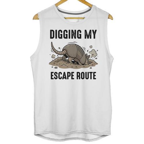 Digging My Escape Route Armadillo Introvert Humor Unisex Tank Top - Raresse