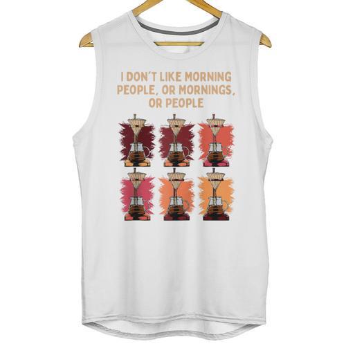 I Dont Like Morning People Introvert Coffee Lover Antisocial Raglan Baseball Tee Unisex Tank Top - Raresse