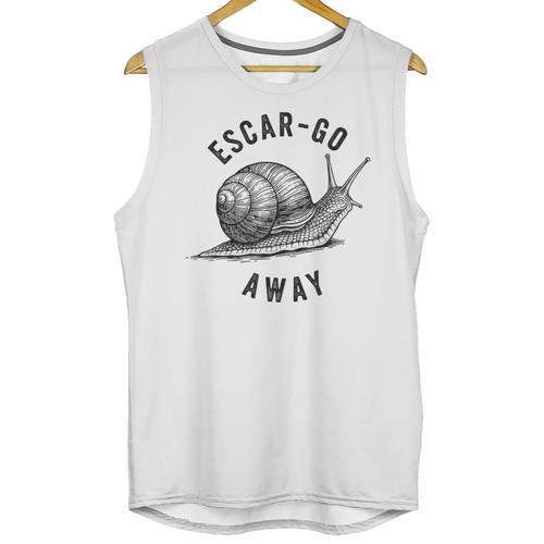 Escar Go Away Snail Vintage French Pun Introvert Humor Unisex Tank Top - Raresse