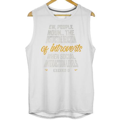 Ew People Definition Introvert Quote Anti Social Vibes Premium Tri-Blend Unisex Tank Top - Raresse