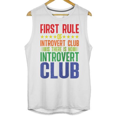 First Rule Of Introvert Club Is There Is No Introvert Club Raglan Baseball Tee Unisex Tank Top - Raresse