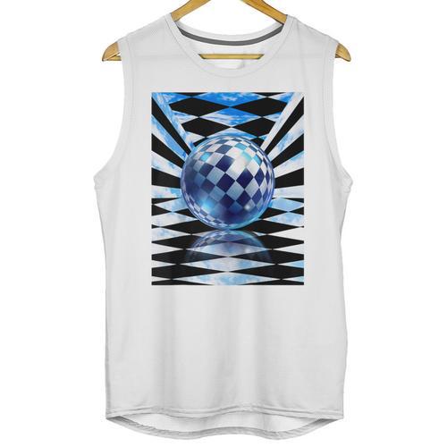 Frutiger Aero Aesthetic Tech Checkered Room Orb Sky Raglan Baseball Tee Unisex Tank Top - Figerry