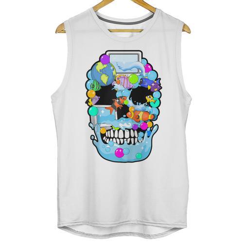 Frutiger Aero Aesthetic Tech Skull Computer Fishes Raglan Baseball Tee Unisex Tank Top - Figerry