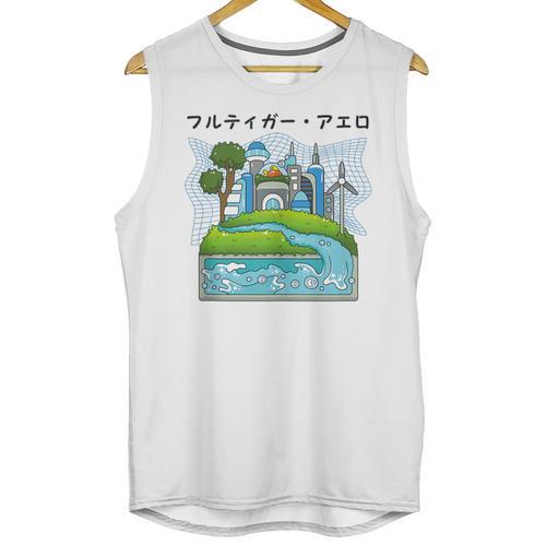 Future City Wind Power Frutiger Aero Y2K Style Ocean Unisex Tank Top - Figerry