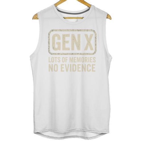Gen X Lots Of Memories No Evidence Retro Nostalgia Premium Tri-Blend Unisex Tank Top - Figerry