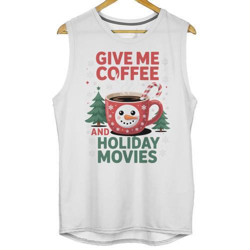 Give Me Coffee And Holiday Movies Introvert Christmas Unisex Tank Top - Raresse