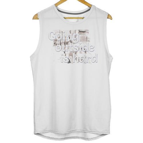 Going Outside Is Hard Saying For Introvert And Homebody Premium Tri-Blend Unisex Tank Top - Raresse