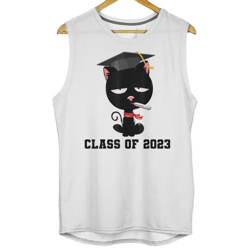 I Graduated Class Of2023 Cat Graduation Unisex Tank Top - Best Gift Smart