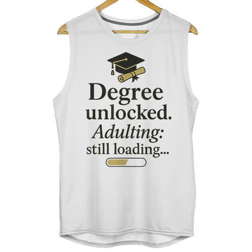 Graduation 2025 Degree Unlocked Adulting Still Loading Unisex Tank Top - Best Gift Smart