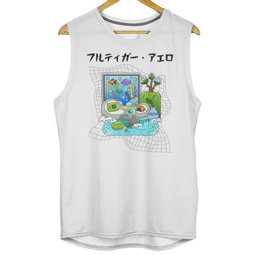 Grass Fun UI UX Er Computer Retro Fish Frutiger Aero Premium Tri-Blend Unisex Tank Top - Figerry