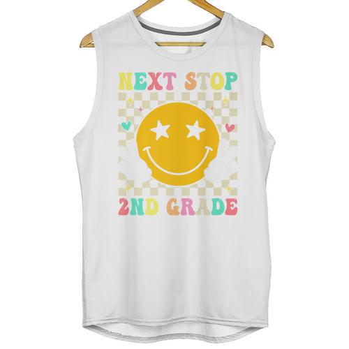Groovy Next Stop 2nd Grade 1st Grade Graduation 2025 Premium Unisex Tank Top - Best Gift Smart