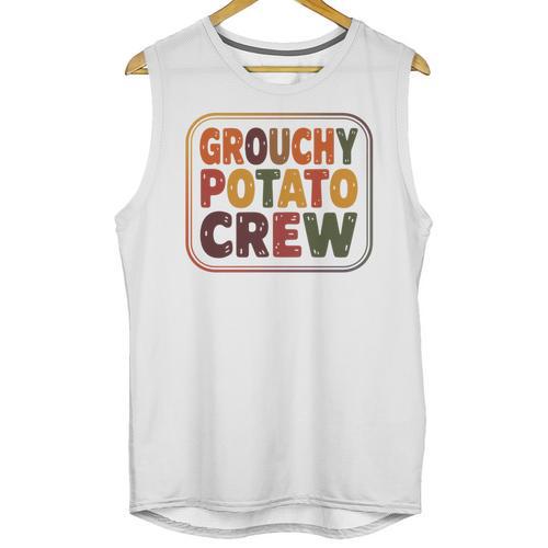 Grouchy Potato Crew Introvert Sarcasm Premium Tri-Blend Unisex Tank Top - Raresse