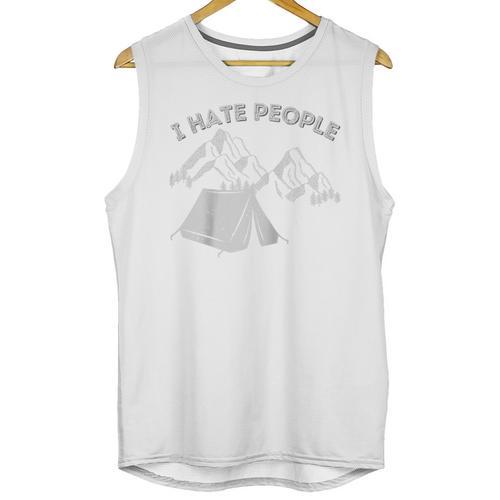 I Hate People Introvert Sarcastic I Love Camping Raglan Baseball Tee Unisex Tank Top - Raresse