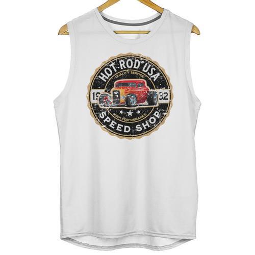 Hotrod Custom Car Automotive Nostalgia Distressed Premium Tri-Blend Unisex Tank Top - Figerry