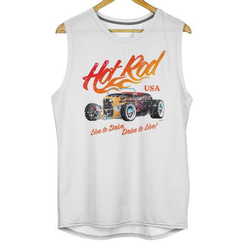 Hotrod Vintage Style Car Nostalgia Hotrod Distressed Premium Tri-Blend Unisex Tank Top - Figerry