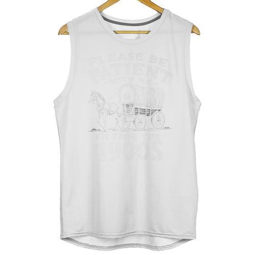 Humorous Wagon Plea Please Be Patient I'm From The 1900s Premium Unisex Tank Top - Figerry