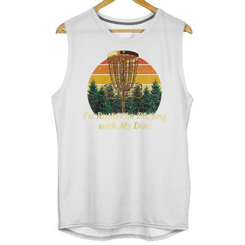 Id Rather Be Playing With My Disc Introvert Disc Golf Raglan Baseball Tee Unisex Tank Top - Raresse