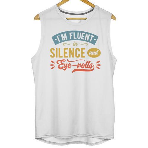 I'm Fluent In Silence And Eye-Rolls Introverts Premium Unisex Tank Top - Raresse