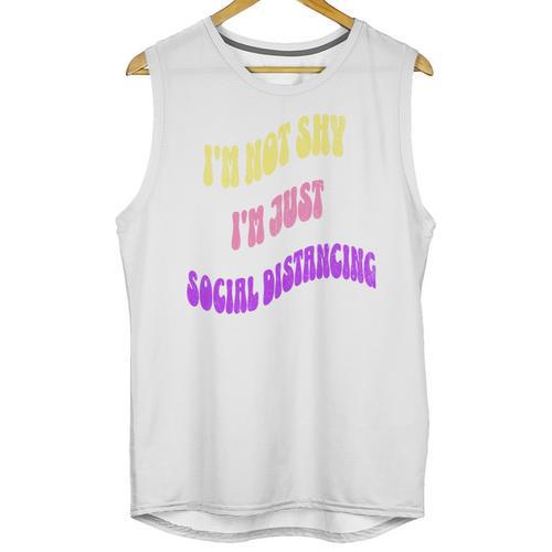 I'm Just Social Distancing Introvert Funny Unisex Tank Top - Raresse