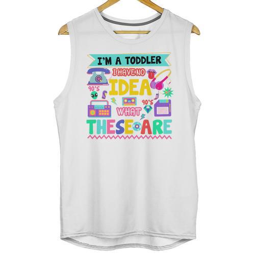 I'm A Toddler I Have No Ideas Retro Vintage 90s Nostalgia Premium Tri-Blend Unisex Tank Top - Figerry