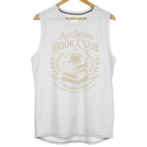 Introvert Books Club Member Coffee Book Lovers Vintage Premium Tri-Blend Unisex Tank Top - Raresse