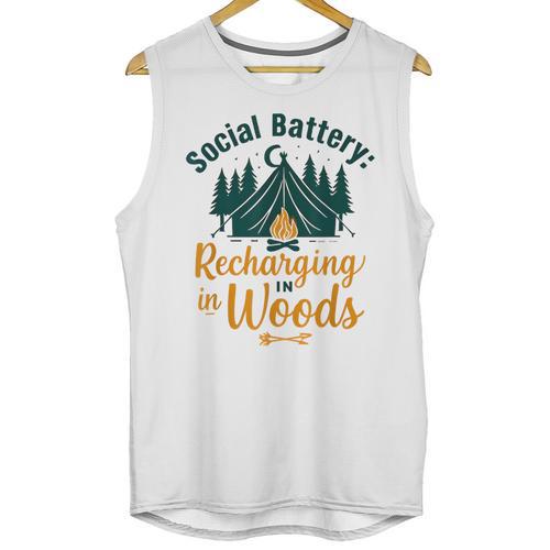 Introvert Camping Social Battery Recharging In The Woods Unisex Tank Top - Raresse