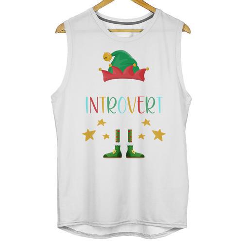 The Introvert Elf Christmas Family Matching Fun Xmas Top Unisex Tank Top - Raresse