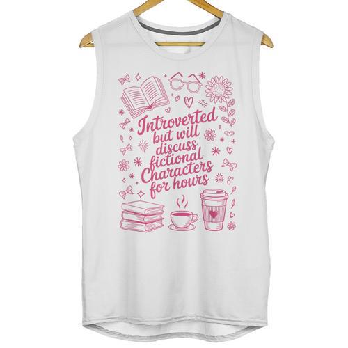 Introvert Fictional Character Read Books Lover Reading Unisex Tank Top - Raresse
