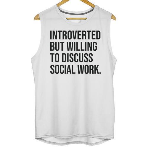 Introverted Caseworker Social Work Introvert Unisex Tank Top - Raresse