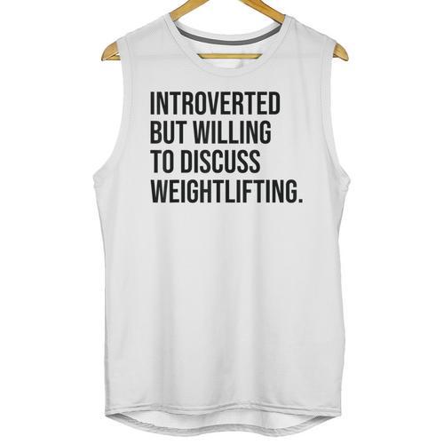 Introverted Weightlifter Gym Weightlifting Introvert Unisex Tank Top - Raresse