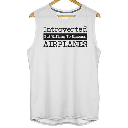 Introverted But Willing To Discuss Airplanes Aviation Unisex Tank Top - Raresse
